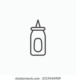Icono delgado del trazador de líneas del ketchup aislado