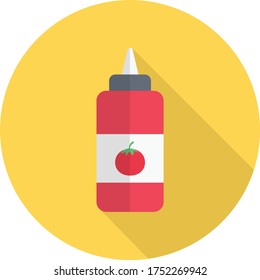 icono de color plano del vector de ketchup 