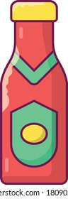 ketchup vector flat color icon 