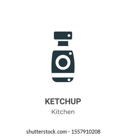 Ketchup vector icon on white background. Flat vector ketchup icon symbol sign from modern kitchen collection for mobile concept and web apps design.