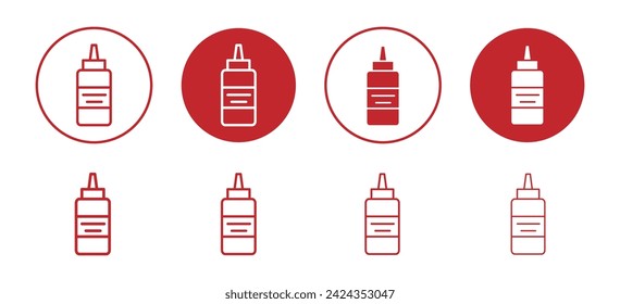 Ketchup vector icon set collection. Ketchup Outline flat Icon.