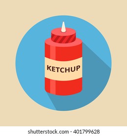 Ketchup Vector. Icon for web and mobile application. Flat design style.