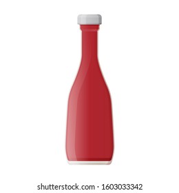 Ketchup vector icon.Realistic vector icon isolated on white background ketchup.