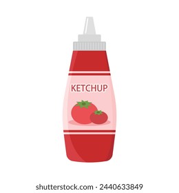 Ketchup vector illustration. Ketchup can be added to hot dogs, burgers, and meals.