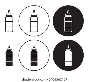 Ketchup vector illustration set. Mustard sauce bottle vector sign in suitable for apps and websites UI designs.