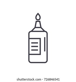 ketchup vector line icon, sign, illustration on background, editable strokes