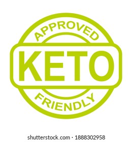 Keto approved friendly stamp. Ketogenic diet.