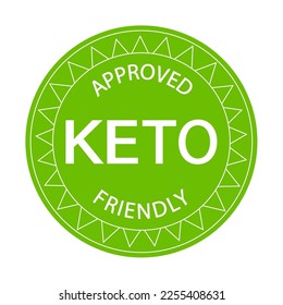 Keto approved friendly stamp. Ketogenic diet.