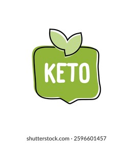 Keto. Badge, icon, logo vector design illustration on white background. Can be used for eco, organic, bio theme