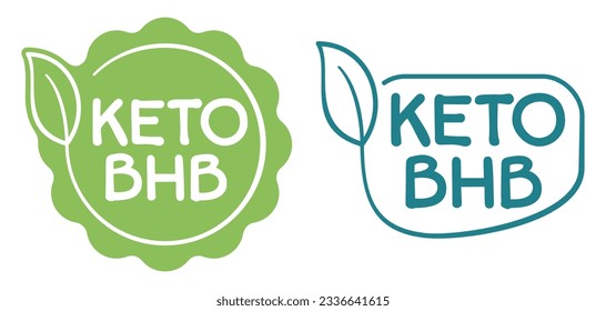 Keto BHB - Beta hydroxybutyrate, a type of ketone body that is produced during ketogenic diet. Vector badge