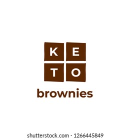 Keto Brownies Logo, Sign Vector 