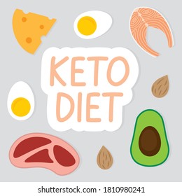 keto diet composition- vector illustration