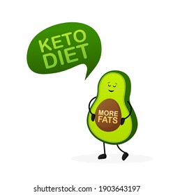 Keto diet concept in cartoon style. Isolated vector illustration. White background. Good diet.