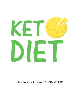 Keto Diet with egg. Healthy food - fats, proteins and carbs. Low carbs ketogenic diet food. Vector illustration.
