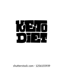 Keto diet hand drawn vector illustration.
Handwritten lettering.
Healthy nutrition. Ketogenic nutrition illustration. 