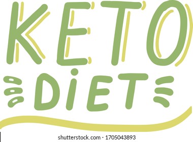 Keto Diet hand drawn vector lettering design. Design for t-shirt, banner, logo, cover. 