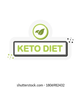 Keto diet icon, great design for any purpose. Food logo. Paleo diet healthy eating concept. Logo, icon, label. Isolated background. Vector illustration.