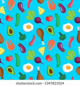 Keto diet. Ketogenic low carb and protein, high fat. vegetables, meat, fish and other food.