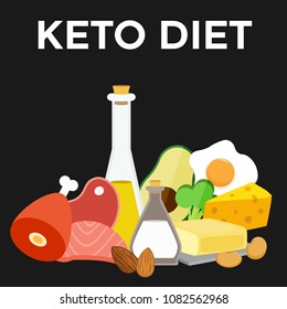 Keto Diet Kitogenic Nutrition Health Illustration Vector