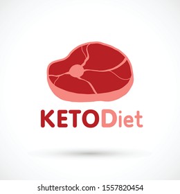 Keto Diet Logo Ketogenic Food Sign Vector Illustration