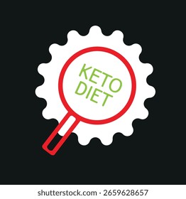 Etiqueta engomada del emblema de la etiqueta del logotipo de la dieta de keto, icono certificado, dieta vegana de la comida.