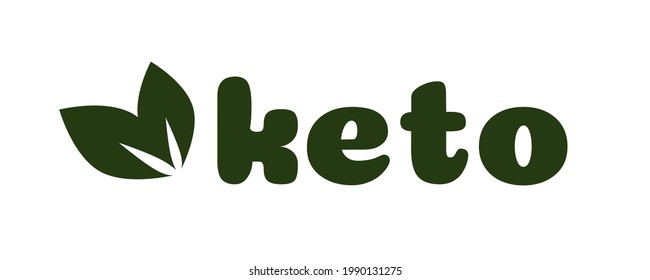 Keto diet nutrition vector symbol with green leaves texture isolated on white-ketogenic diet sign, keto diet menu. Vegetables icon eco friendly diet with leaves. 10 eps