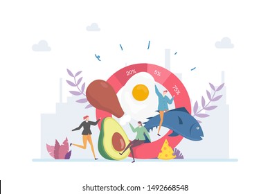 
Keto Diet Vector Illustration Concept Showing healthy ketogenic meal plan, Suitable for landing page, ui, web, App intro card, editorial, flyer, and banner.