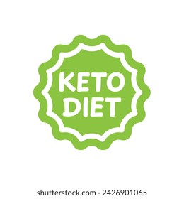 Keto diet vector label. Circle nutrition tag and sticker.