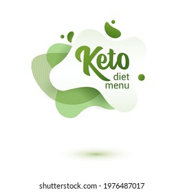Keto Frendly Badge. Green Amoeba Design Of Sticker For Keto Diet Menu, Poster, Flyer