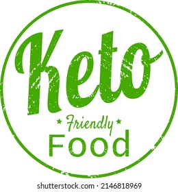 Keto Friendly Food Grunge Label