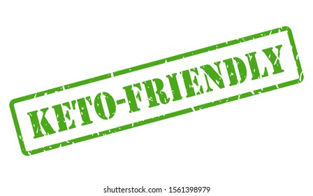 Keto friendly green vector stamp