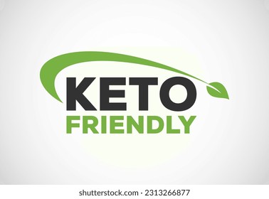 Keto friendly icon. Keto friendly and organic labels sign. Healthy natural product label design vector illustration