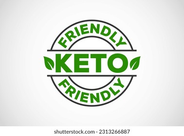 Keto friendly icon. Keto friendly and organic labels sign. Healthy natural product label design vector illustration