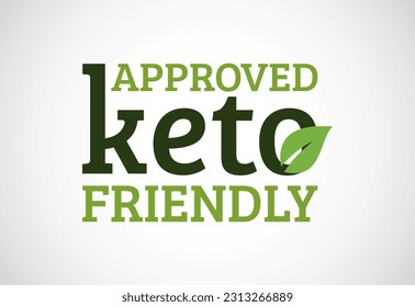 Icono amigable con Keto. Etiquetas orgánicas y amigables con Keto firman. Ilustración vectorial del diseño de etiquetas de productos naturales sanas