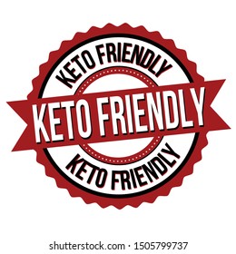 Keto friendly label or sticker on white background, vector illustration