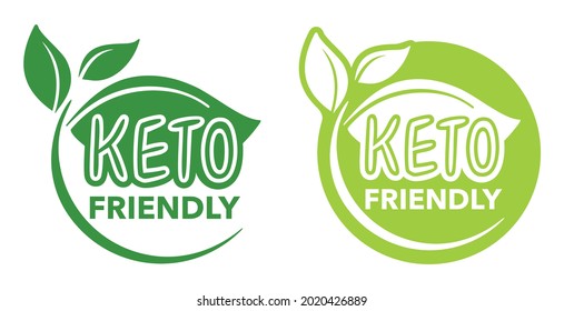 Keto friendly round sticker for food that satisfy low-carbohydrate diet conditions. Bubble with check mark