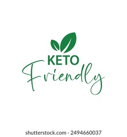 keto friendly sign on white background