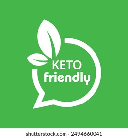 keto friendly sign on white background