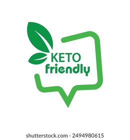 keto friendly sign on white background