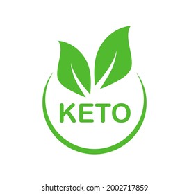 Keto icon. Ketogenic diet logo. Keto Diet badge. Green emblem for use in the food industries. Vector illustration.