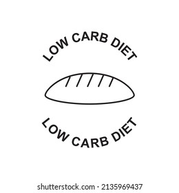 Keto Low Carb Label Icon In Black Line Style Icon, Style Isolated On White Background