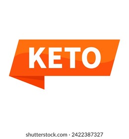 Keto Texto En Forma De Rectángulo De Cinta Naranja Para Información De Signos Ketogénicos Anuncio Comercial Marketing Social Media

