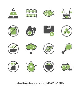 Ketogenic diet in glyph icon set.Vector illustration