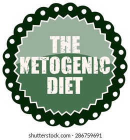 The Ketogenic Diet Green Sticker, Vector Illustration. 