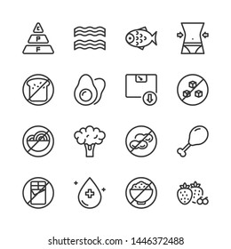 Ketogenic Diet Icon Set.Vector Illustration
