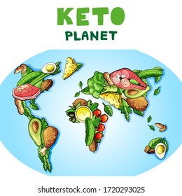 Ketogenic diet illustration nutrition products elements