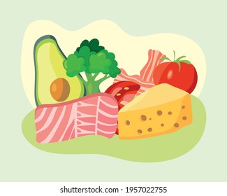 ketogenic diet ingredients nutritive icons