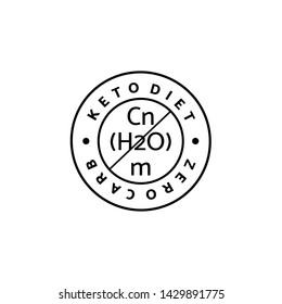 Ketogenic Diet Round Logo Line Style. Minimalistic Icon from carbs and sugar free.