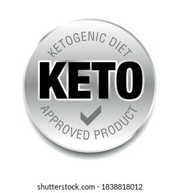 Ketogenic diet sign. rounded isolated button. Keto certified badge on white background, vector illustration 