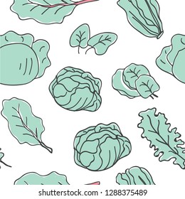 Ketogenic food vector seamless pattern. Healthy keto food doodles - fats, proteins and carbs on vector pattern. Seamless pattern with low carbs keto diet food objects. Keto seamless pattern - Vector